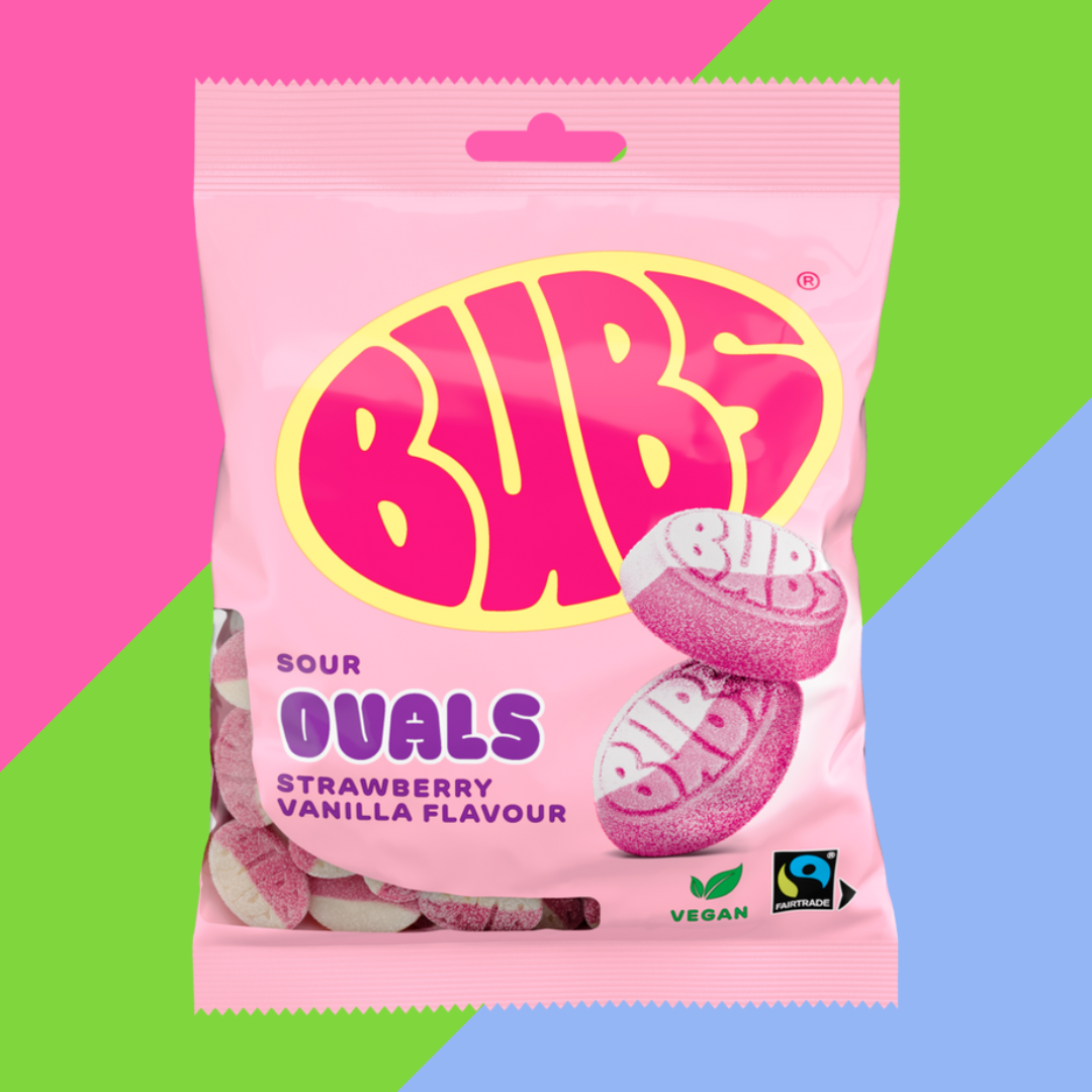 BUBS Strawberry Vanilla Sour Ovals 90g Bag