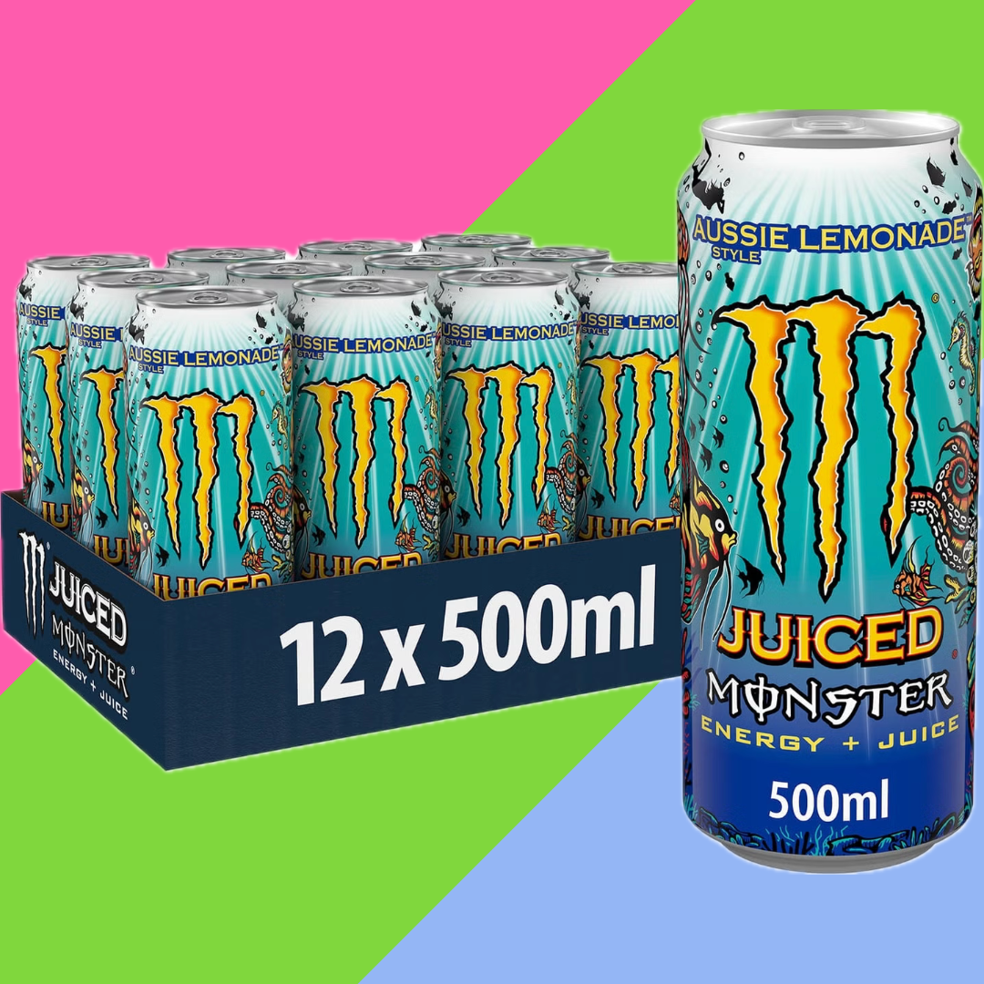 Full Case of Monster Energy Drink Aussie Lemonade 12x500ml