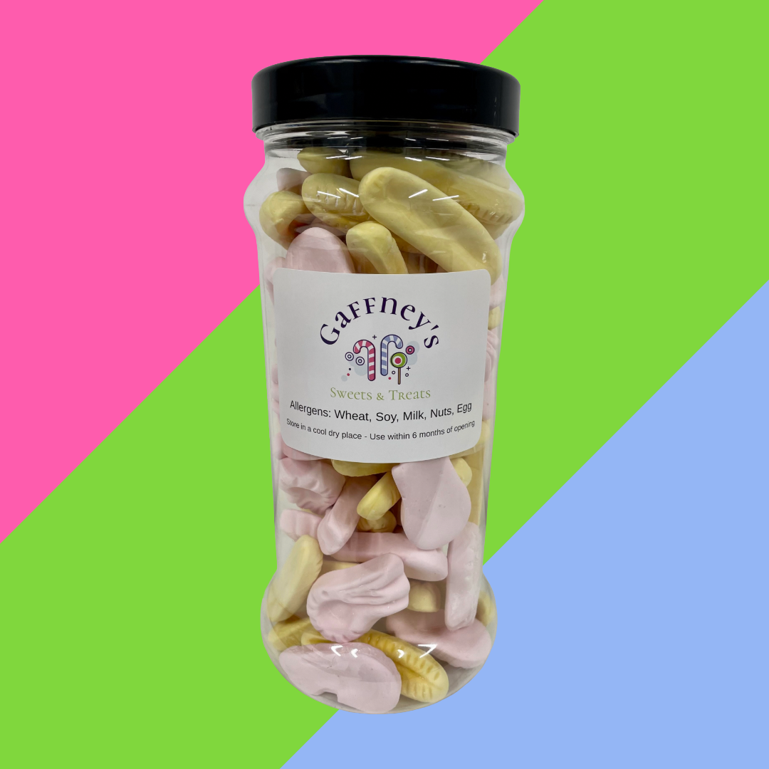 GIANT FOAM SHRIMPS AND BANANAS MIX POUCH | 250G-1KG POUCHES & 1KG BUCKET - NEW 4KG MEGA BUCKET