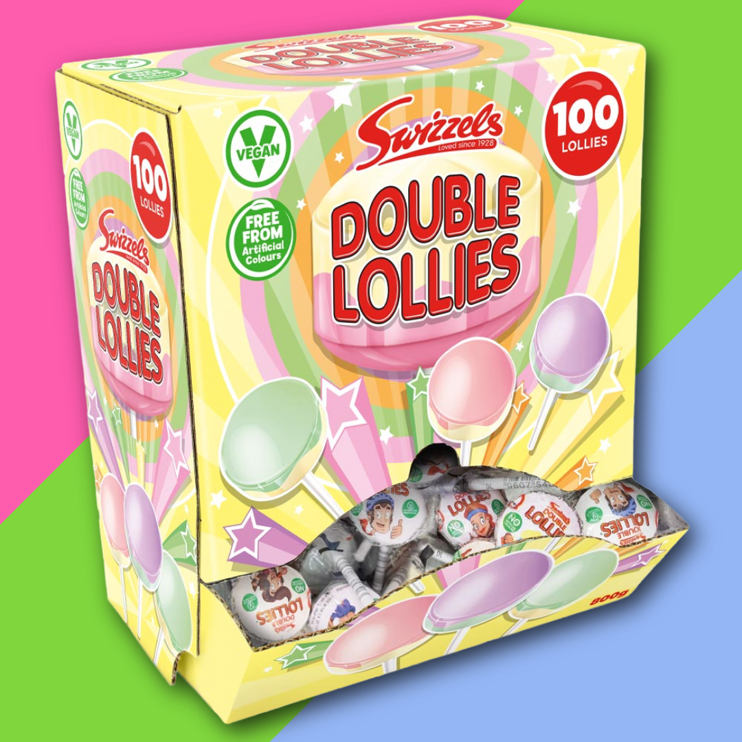 (AUCTION) Swizzels Double Lollies 100x8.5g | FULL BOX