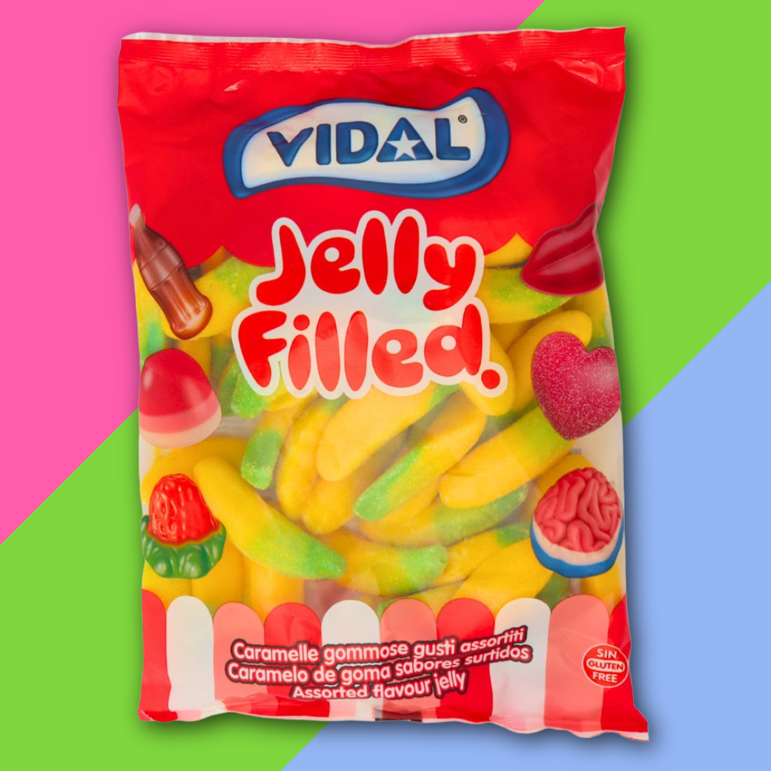 Vidal Jelly Filled Bananas Bag 1kg