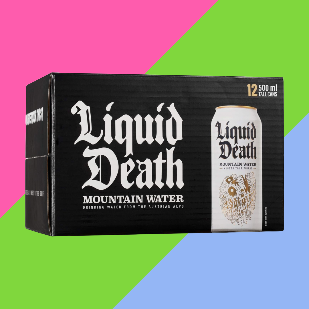 Crate of Liquid Death Still Mountain Water 500ml Tallboys (12-Pack)
