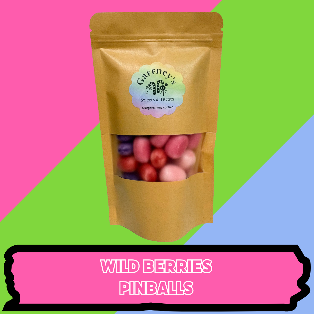 Maoam Pinballs 200g Pouches - Tangy Sweet Candy Balls | Cola, Blue Raspberry, Wild Berries