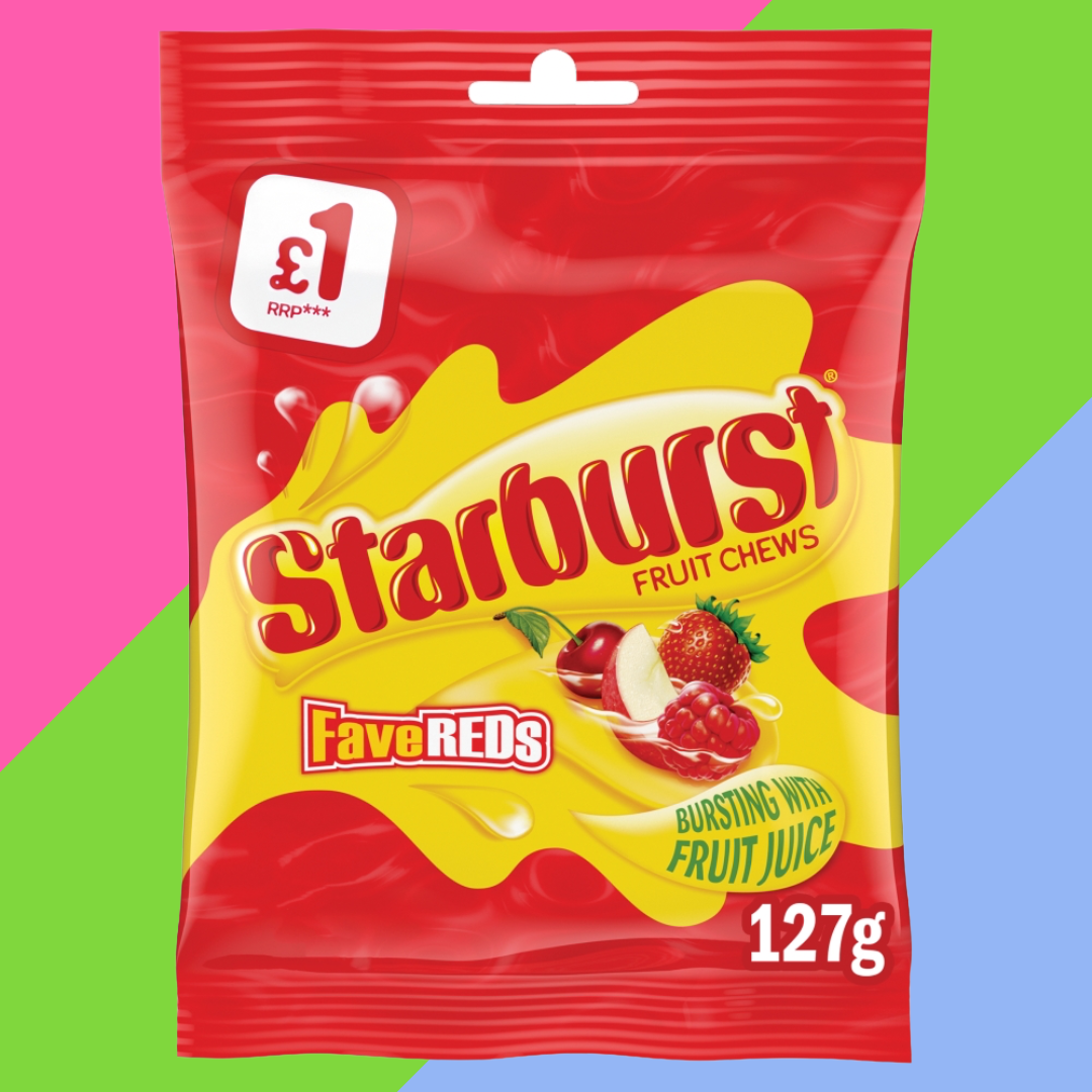 Starburst Fave Reds Chewy Sweets 12x127g bags (FULL BOX)