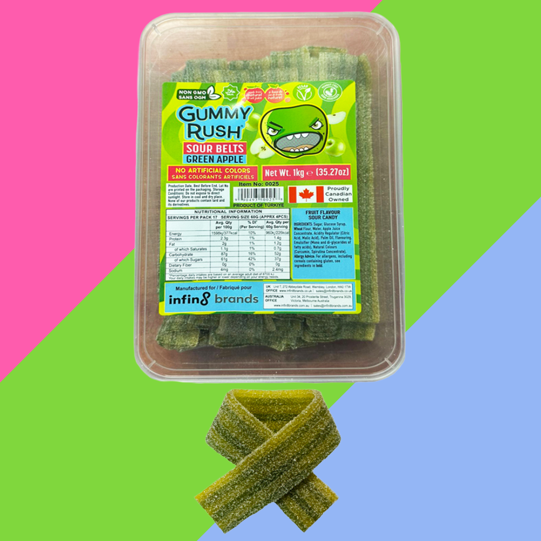 (AUCTION) Gummy Rush Sour Belts 1kg Tub
