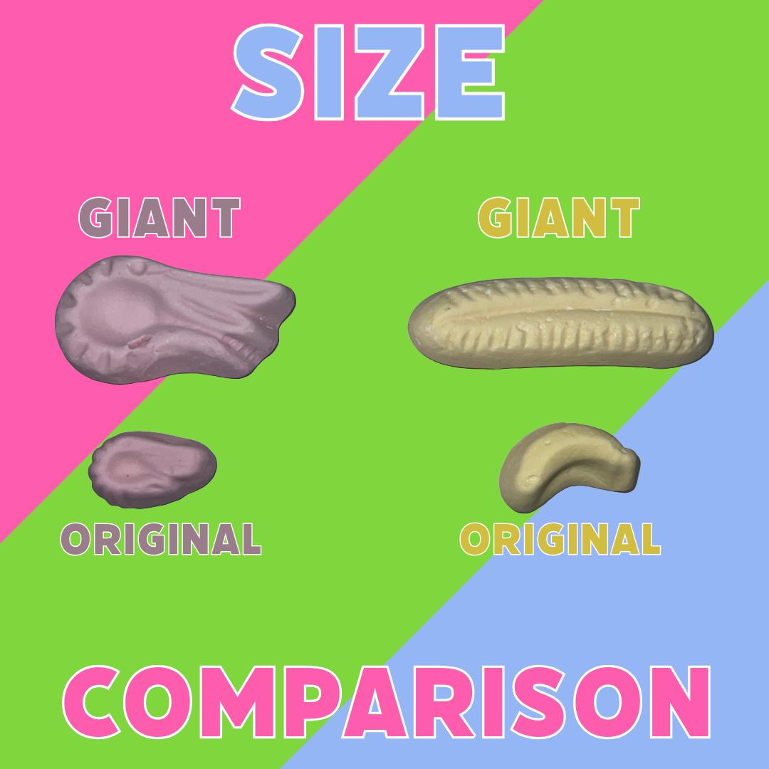 GIANT FOAM SHRIMPS AND BANANAS MIX POUCH | 250G-1KG POUCHES & 1KG BUCKET - NEW 4KG MEGA BUCKET