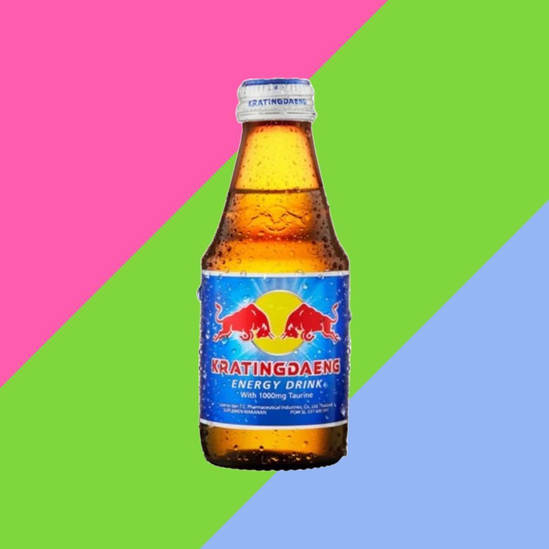10X RedBull KRATINGDAENG - GLASS BOTTLES - THAILAND IMPORT