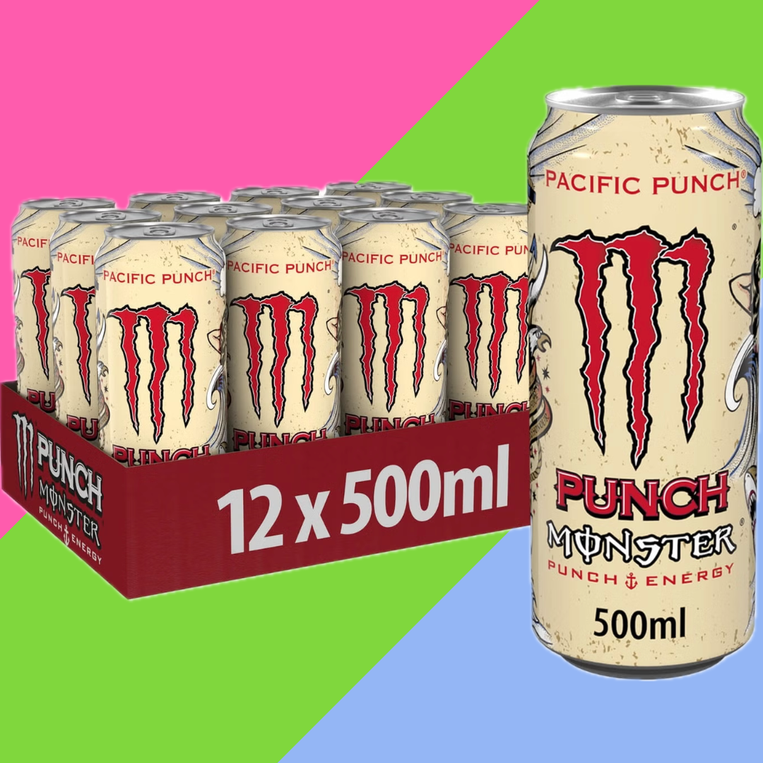 Full Case of Monster Energy Drink Pacific Punch 12x500ml