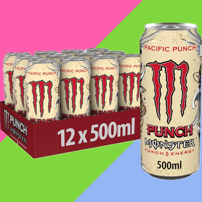 Full Case of Monster Energy Drink Pacific Punch 12x500ml