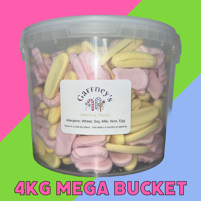 GIANT FOAM SHRIMPS AND BANANAS MIX POUCH | 250G-1KG POUCHES & 1KG BUCKET - NEW 4KG MEGA BUCKET