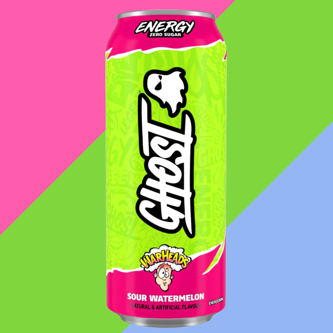 Ghost Energy x Warheads Sour Watermelon Energy Drink 12x500ml (Full Case)