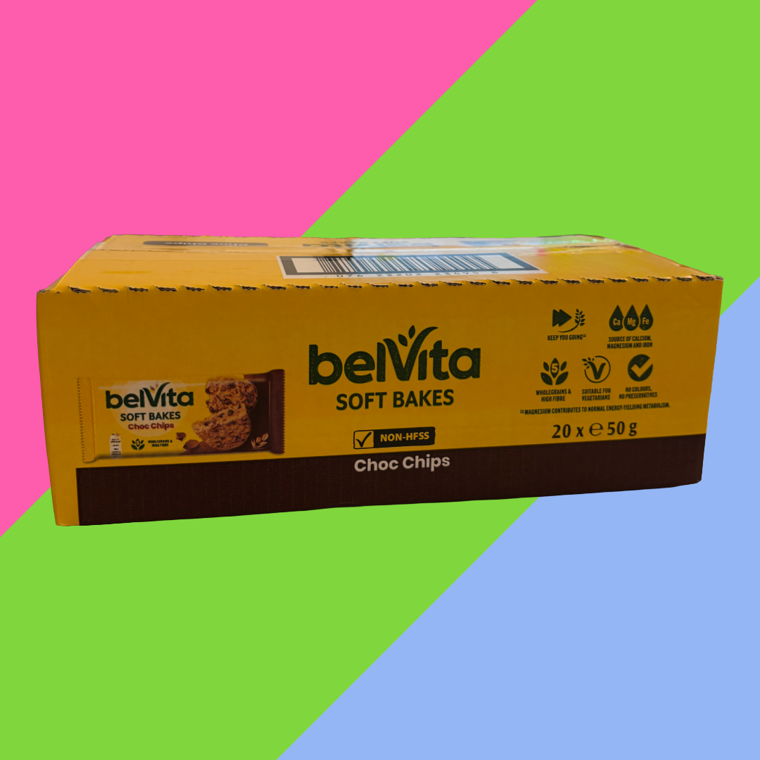 FULL BOX of Belvita Soft Bakes Choc Chips 20x50g | CLEARANCE ITEM