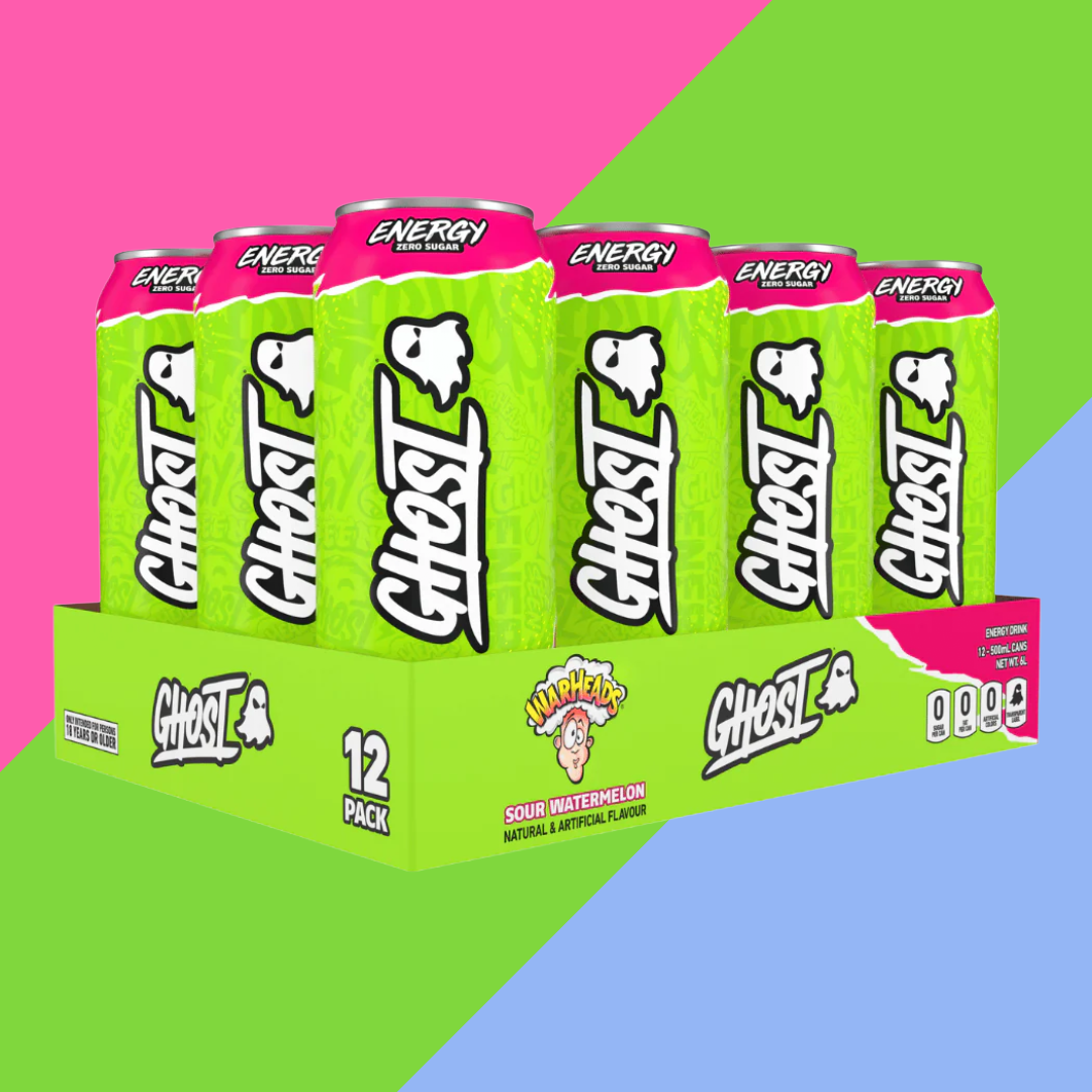 Ghost Energy x Warheads Sour Watermelon Energy Drink 12x500ml (Full Case)