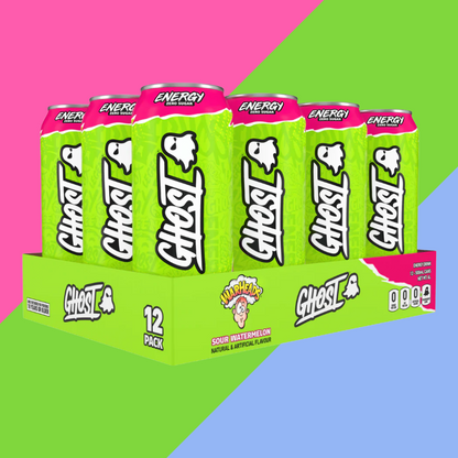 Ghost Energy x Warheads Sour Watermelon Energy Drink 12x500ml (Full Case)