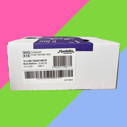 FULL BOX of Cadbury Plant Bar 18x90g Bars| Made with Almonds | CLEARANCE ITEM