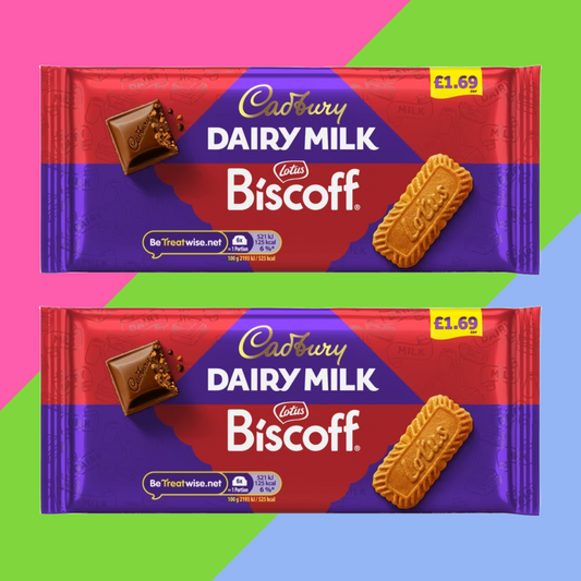 2X 95G Cadbury Dairy Milk X Biscoff Bars