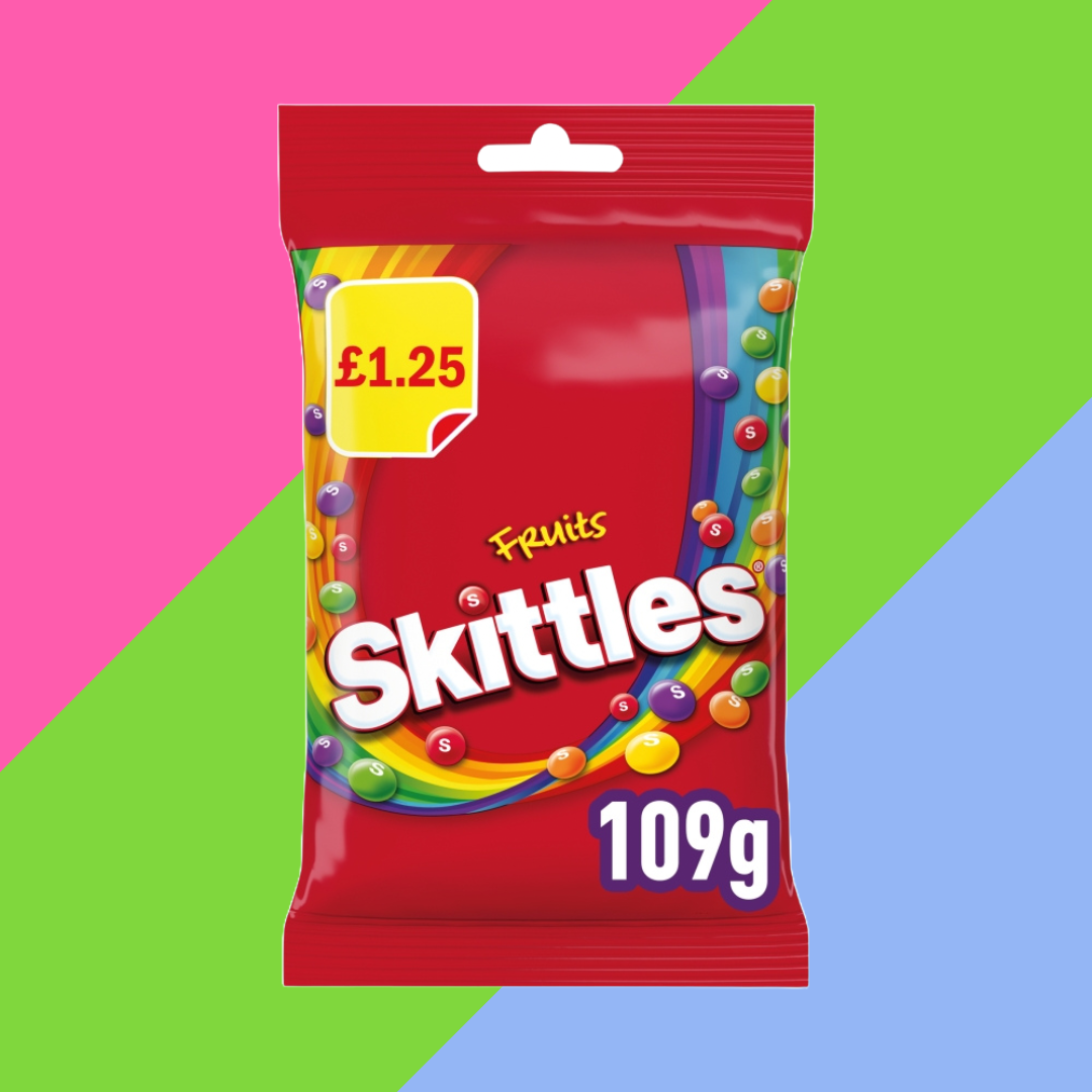 Full Boxes of Skittles & Starburst – Sour, Tropical, Cloudz & More – 70g to 125g Bags