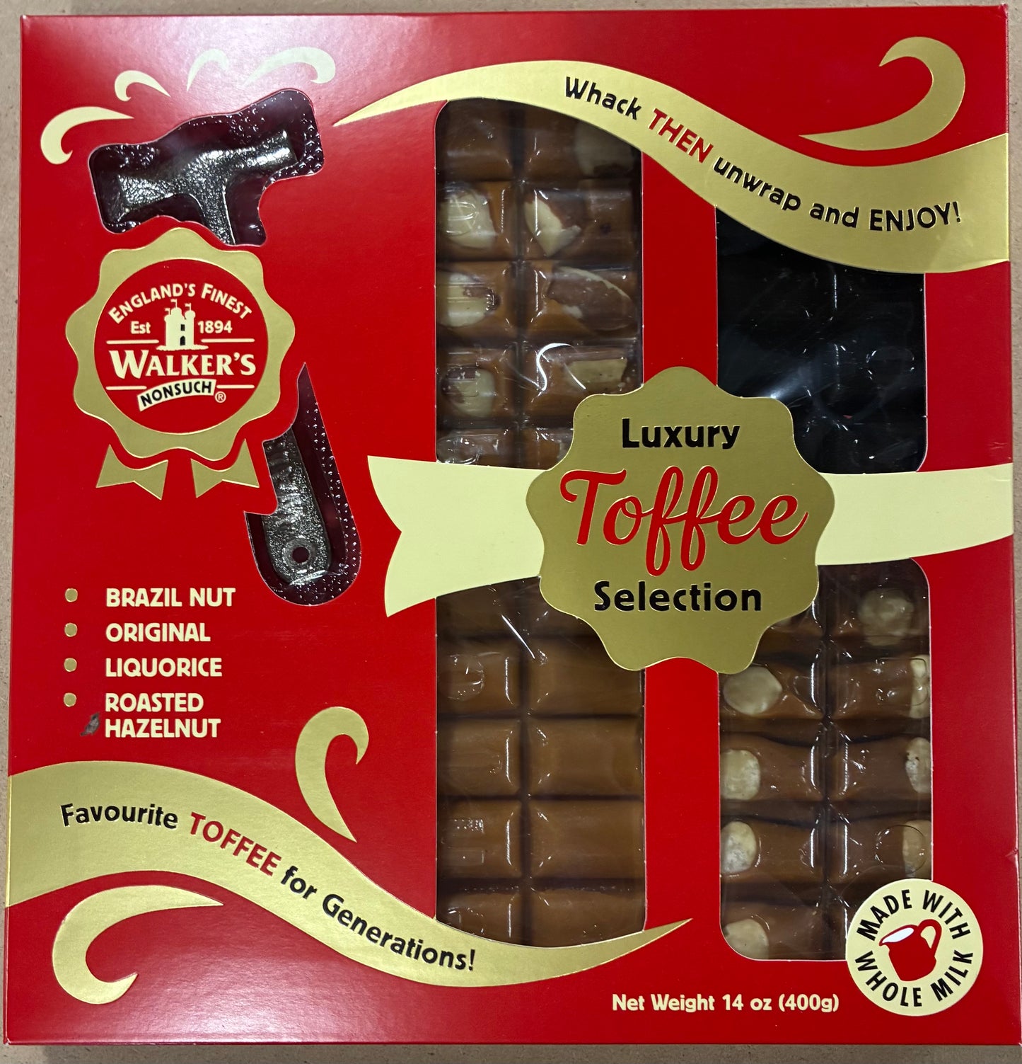 Walker's Nonsuch Luxury Toffee Selection Hammer Pack 400g