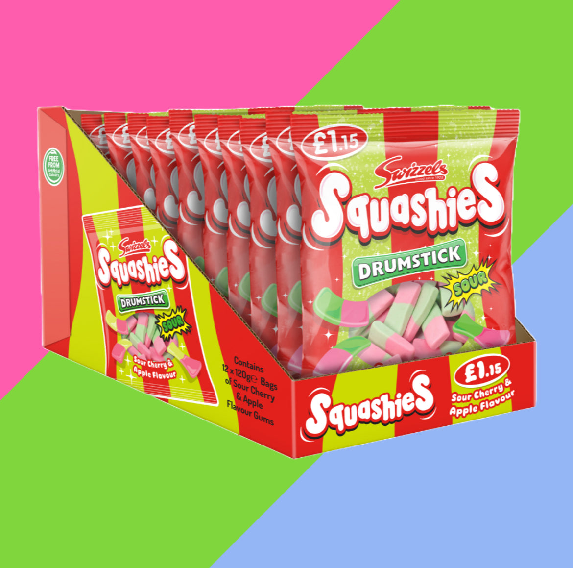 Swizzels Squashies Full Box of 12 Bags | Multiple Flavours | 100-120g Bags