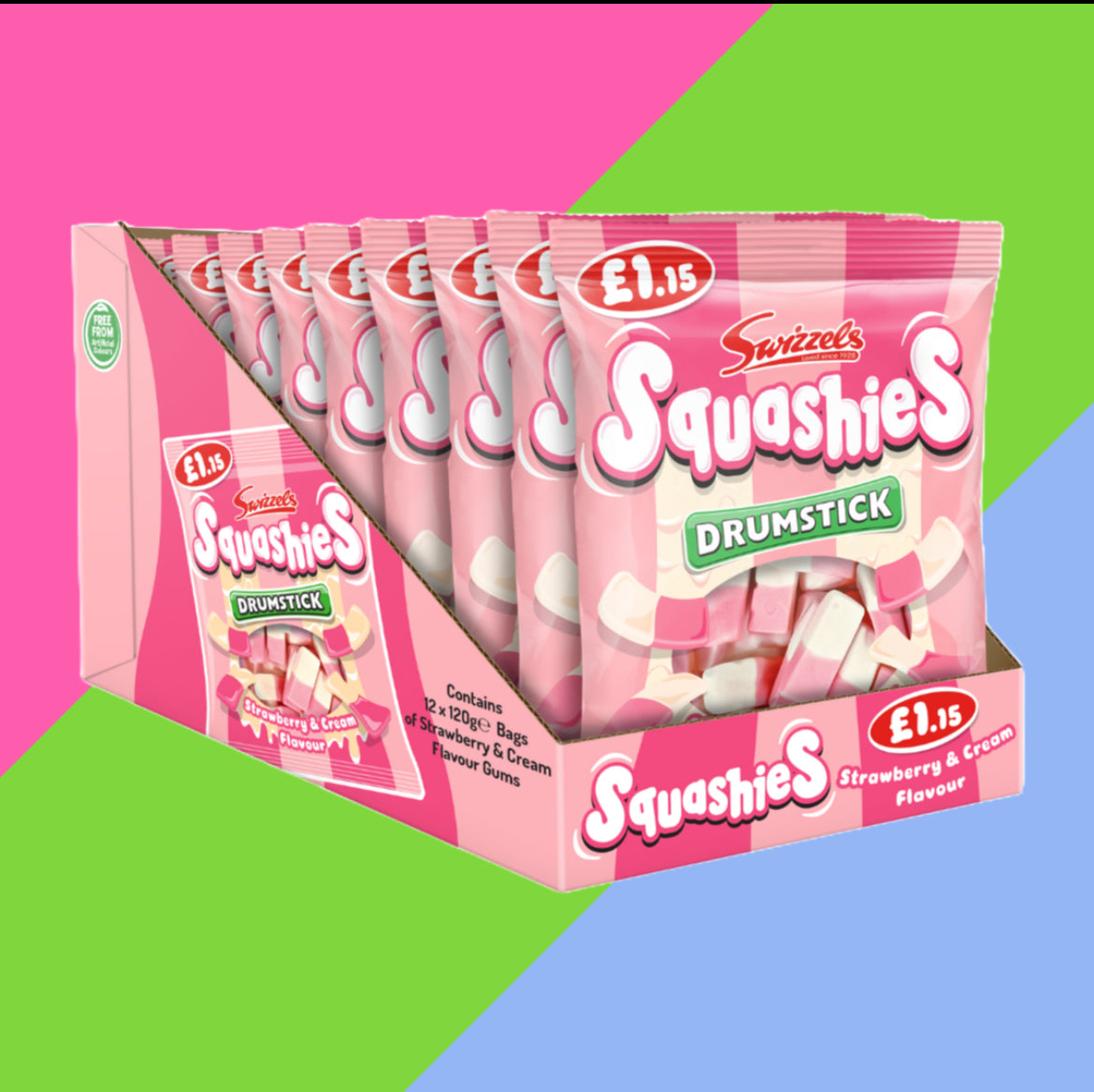 Swizzels Squashies Full Box of 12 Bags | Multiple Flavours | 100-120g Bags