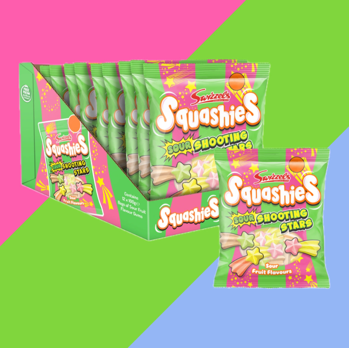 Swizzels Squashies Full Box of 12 Bags | Multiple Flavours | 100-120g Bags