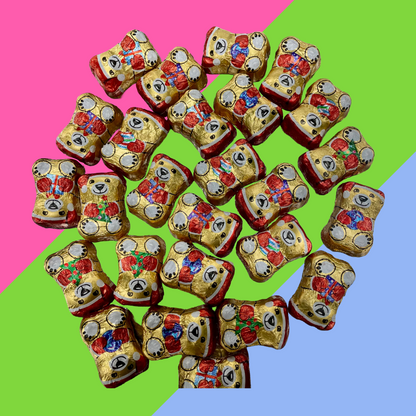 Milk Chocolate Creme Filled Festive Wrapped Gold Bears Bag 250g & 1kg Available