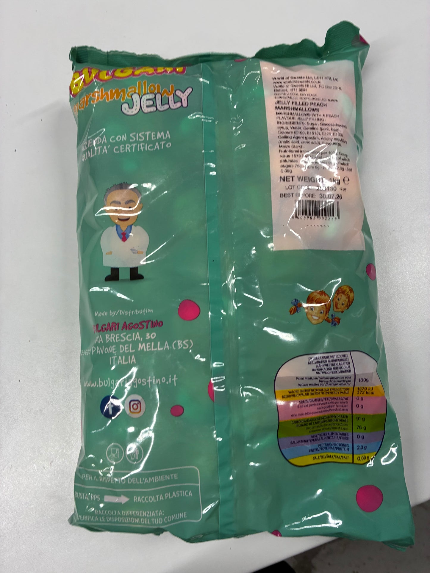 Peach mallows jelly filled 1kg