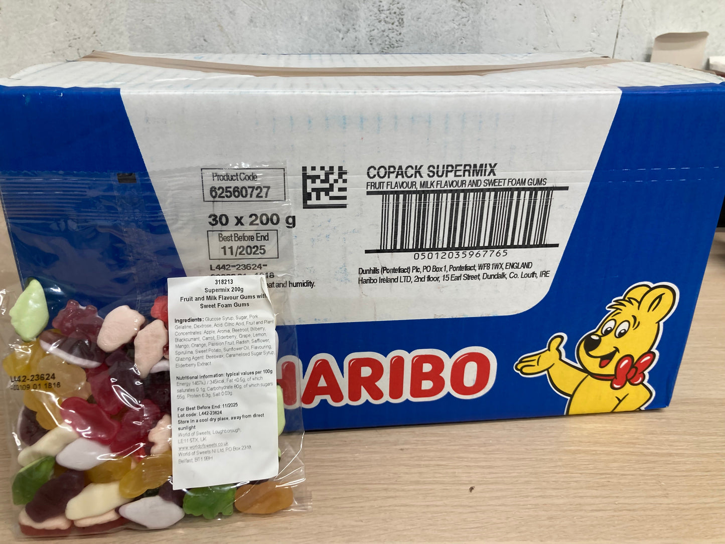 Full box of Haribo 30x200g bags