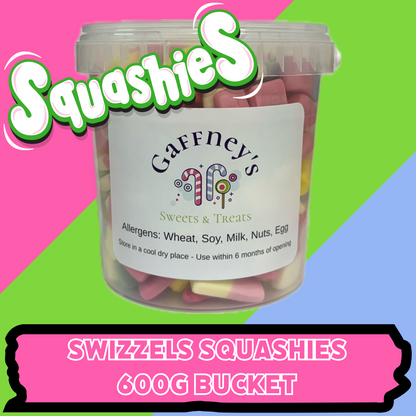 Swizzels Squashies | 600g Bucket | 7 Variations of Squashies Flavours