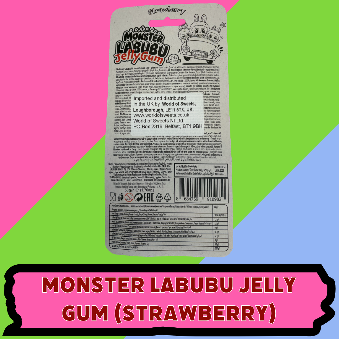 Monster Labubu Jelly Gum Candy 3x50g Sweets