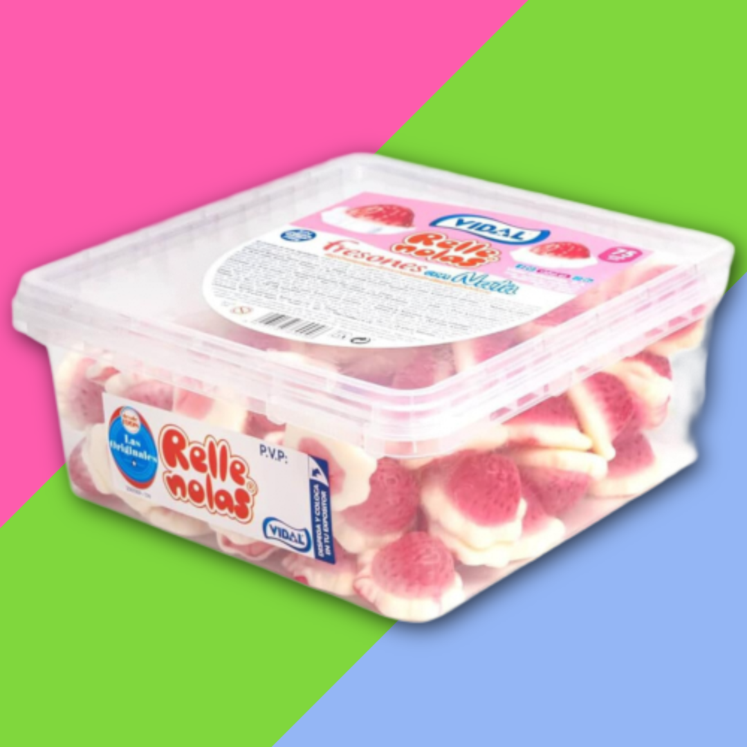 (AUCTION) Vidal Jelly Filled Strawberries & Cream Tub 75 Count