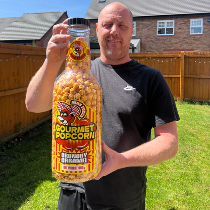 MRS FOXES Gourmet Crunchy Caramel Popcorn – Crunchy & Sweet | HUGE 890g or Small 260g Bottle