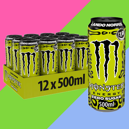 Full case of Monster Energy Lando Norris 12x500ml Cans