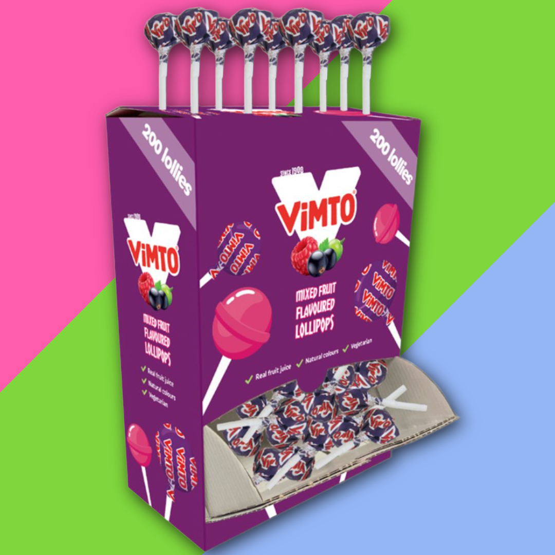 (AUCTION) Vimto Mixed Fruit Flavoured Lollipops 200 Pack 200x7g