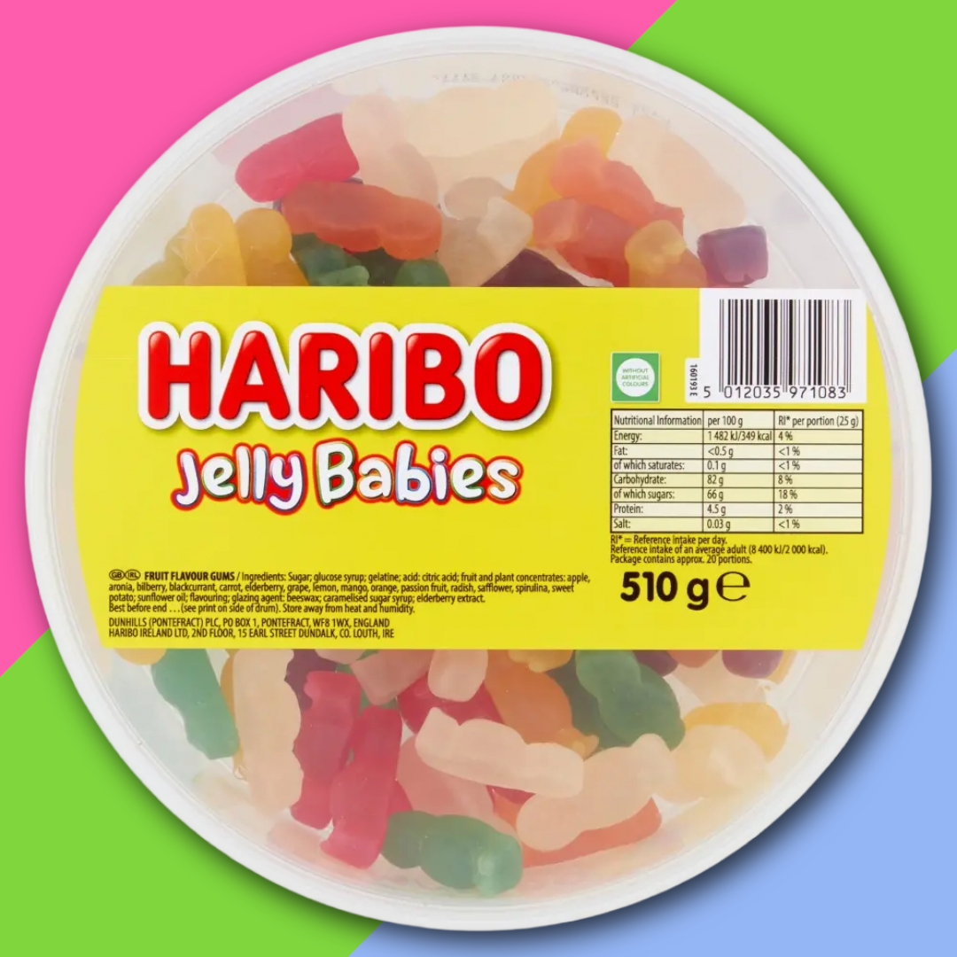 (AUCTION) Haribo Jelly Babies Tub 510g