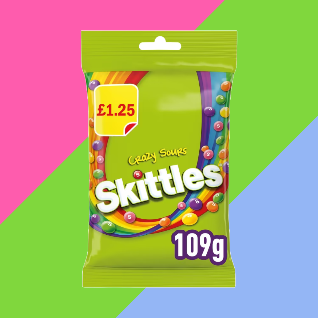 Full Boxes of Skittles & Starburst – Sour, Tropical, Cloudz & More – 70g to 125g Bags