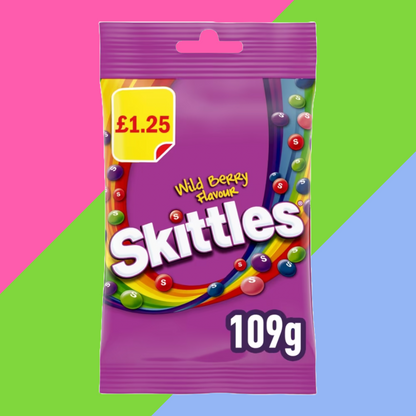 Full Boxes of Skittles & Starburst – Sour, Tropical, Cloudz & More – 70g to 125g Bags
