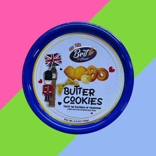 BRIT TREAT Butter Cookies in Gift Tin – 140g | Crunchy, Buttery Biscuits – Perfect Snack or Gift