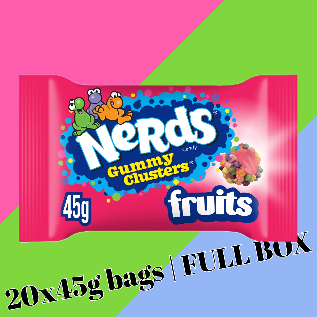 (AUCTION) Nerds Gummy Clusters | 20x45g Bags | FULL BOX | DATED:05/2026