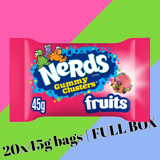 (AUCTION) Nerds Gummy Clusters | 20x45g Bags | FULL BOX | DATED:05/2026