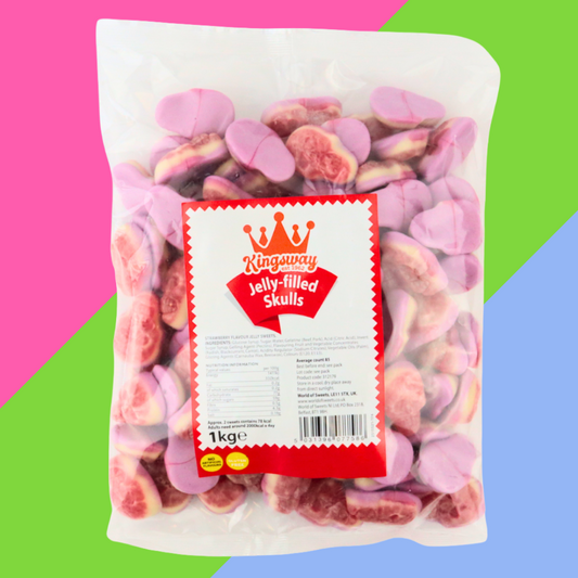 1KG Bag of Kingsway Jelly Filled Skulls - FULL BAG
