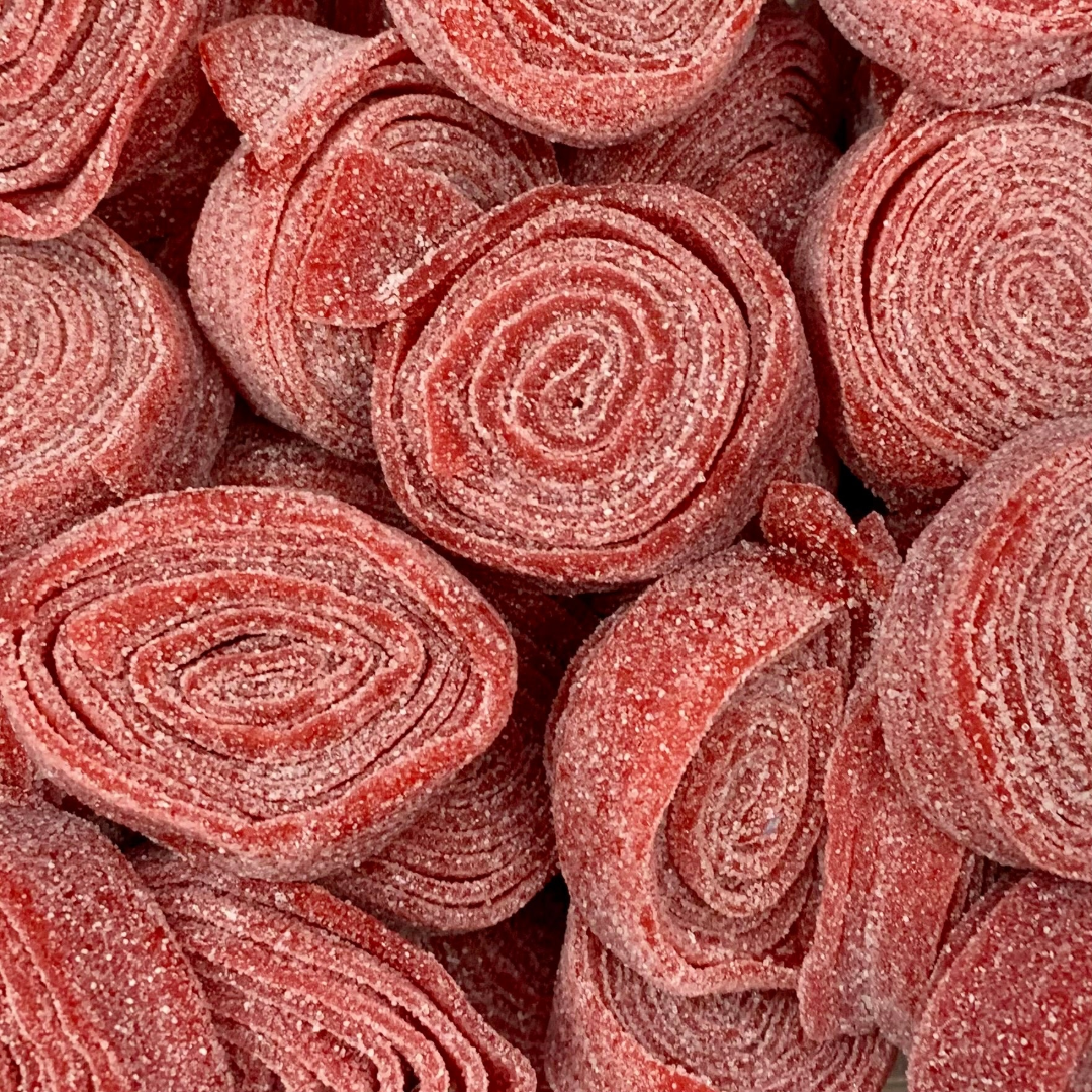 Gaffney's Fizzy Strawberry Belt Rolls - Pouch of 6 Rolls