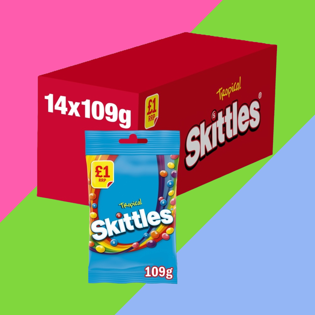 Skittles Tropical Flavour 14x109g Bags (FULL BOX)