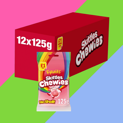 Skittles Chewies No Shell 12x125g Bags (FULL BOX)