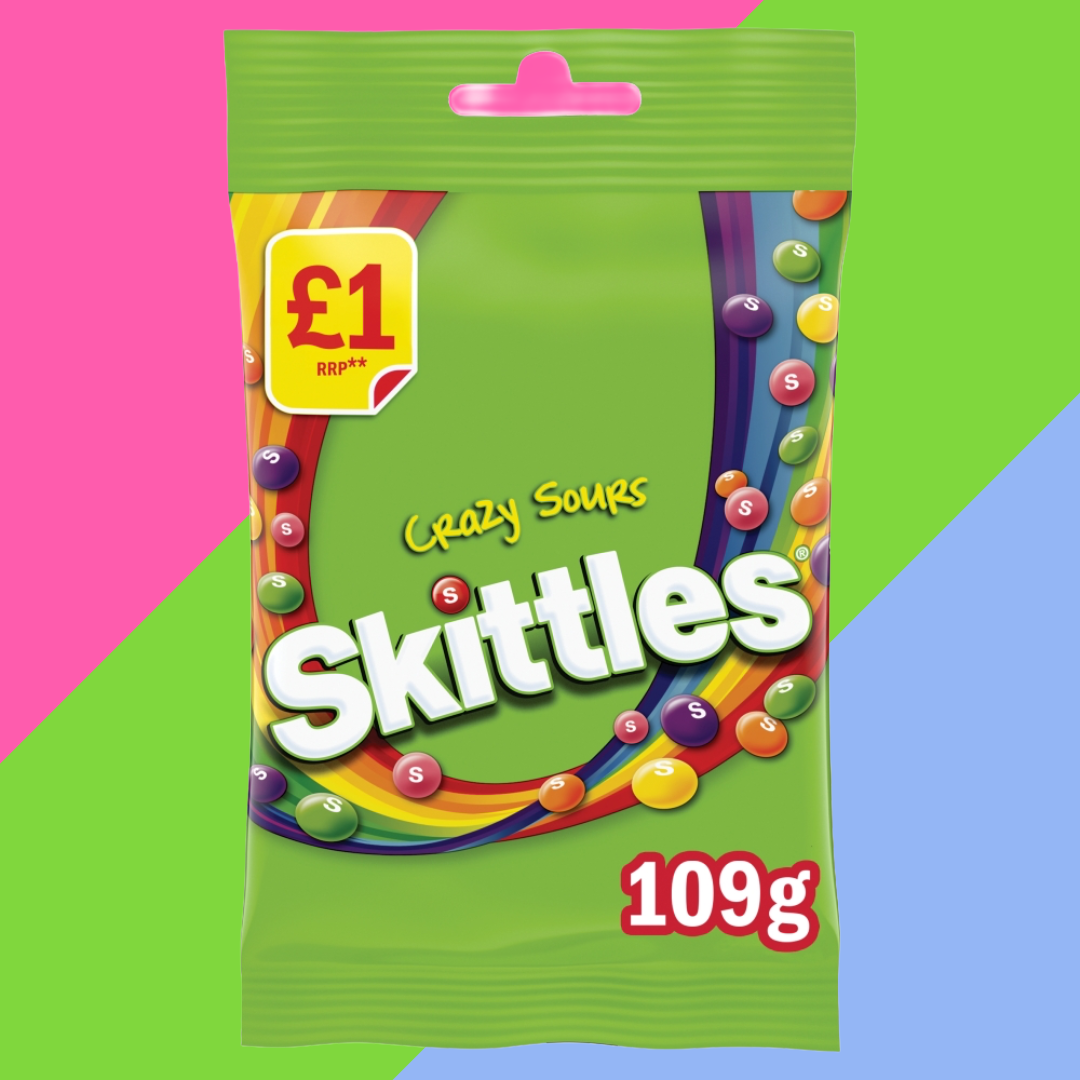 Skittles Crazy Sours 14x109g Bags (FULL BOX)
