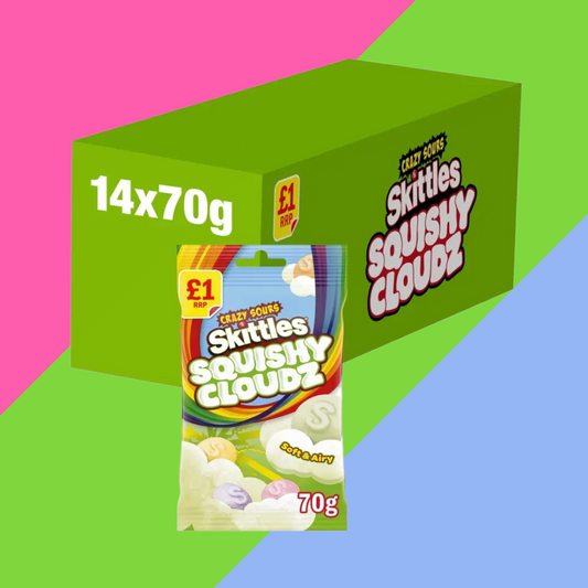 (AUCTION) Skittles Squishy Cloudz Sour Sweets Treat Bag £1 PMP 14x70g