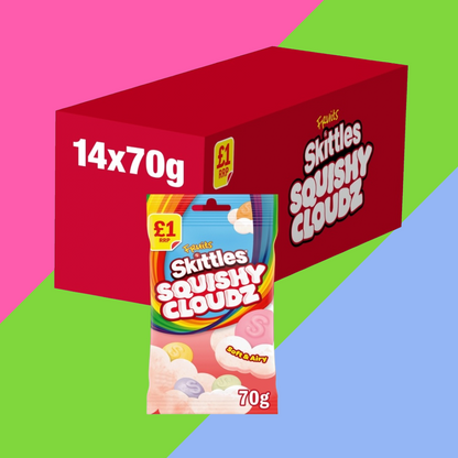 Skittles Squishy Cloudz Fruit 14x70g Bags (FULL BOX)
