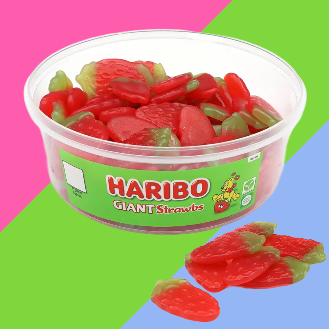 Haribo Giant Strawbs Tub 825g