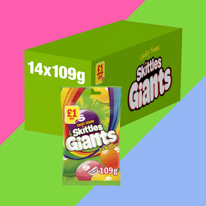 Skittles Crazy Sours Giants 14x116g Bags (FULL BOX)
