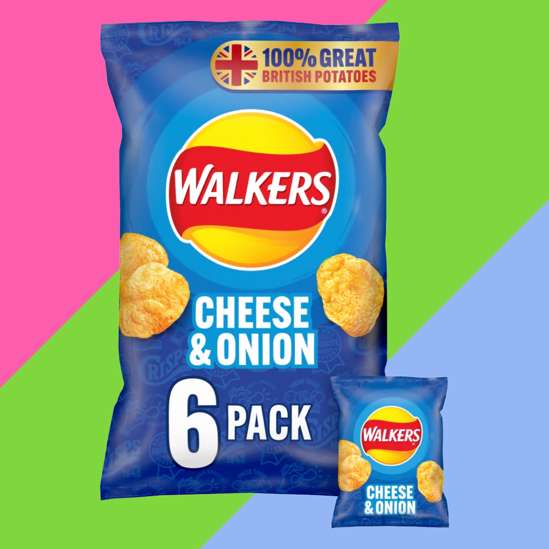Walkers Cheese & Onion Crisps 6 Pack